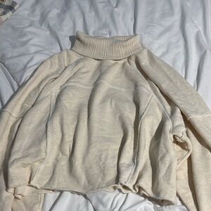 Aerie Cream Cowl Neck Sweater